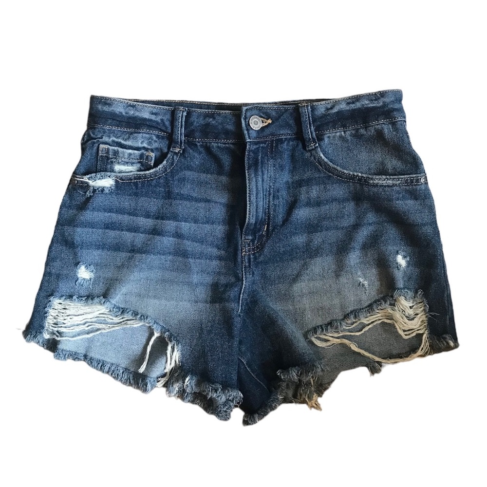 SINCERELY JUNES DISTRESSED DENIM JEAN SHORTS